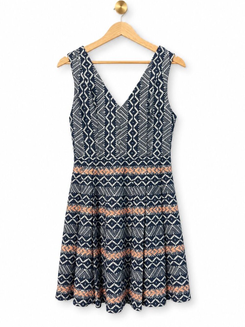 Skies Are Blue Anthropologie Embroidered Fit Flare Dress Large Boho Tribal
